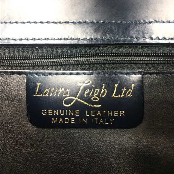 Laura Leigh Ltd Navy Leather Purse Made In Italy - Picture 5 of 7